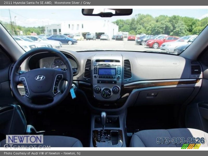 Moonstone Silver / Gray 2011 Hyundai Santa Fe SE AWD