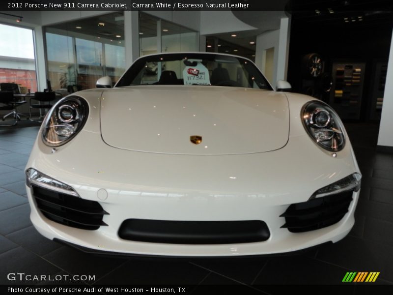 Carrara White / Espresso Natural Leather 2012 Porsche New 911 Carrera Cabriolet