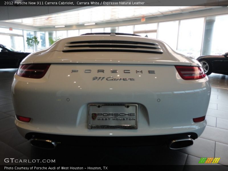 Carrara White / Espresso Natural Leather 2012 Porsche New 911 Carrera Cabriolet