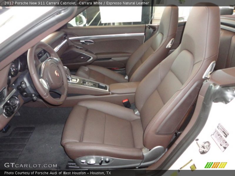Espresso Natural Leather Interior - 2012 New 911 Carrera Cabriolet 