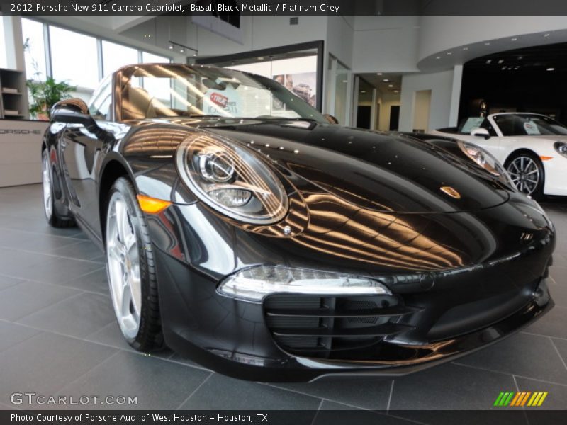 Basalt Black Metallic / Platinum Grey 2012 Porsche New 911 Carrera Cabriolet