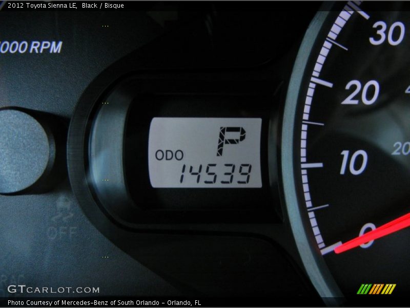 Black / Bisque 2012 Toyota Sienna LE