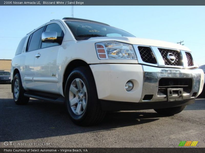 Blizzard White / Sand Beige 2006 Nissan Armada LE