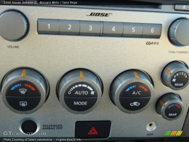 Blizzard White / Sand Beige 2006 Nissan Armada LE