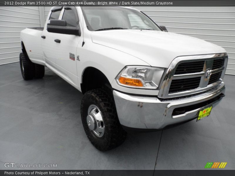 Bright White / Dark Slate/Medium Graystone 2012 Dodge Ram 3500 HD ST Crew Cab 4x4 Dually