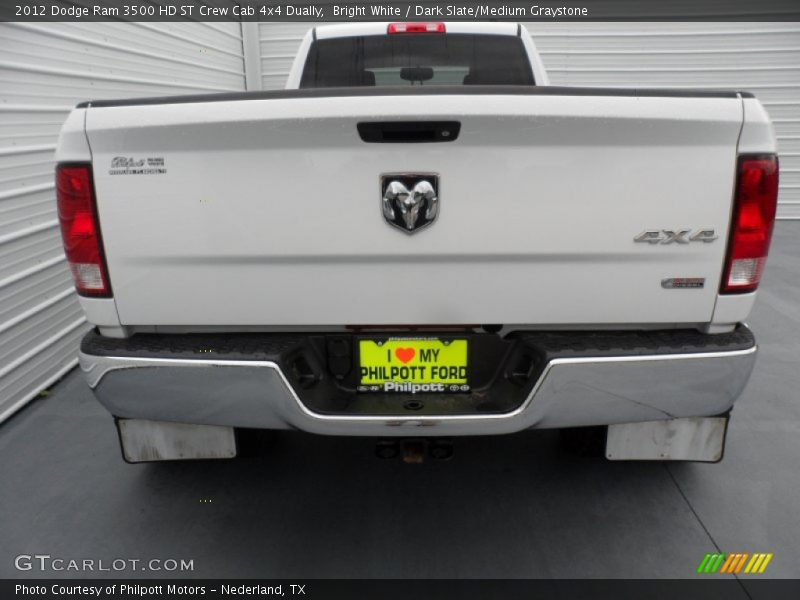 Bright White / Dark Slate/Medium Graystone 2012 Dodge Ram 3500 HD ST Crew Cab 4x4 Dually
