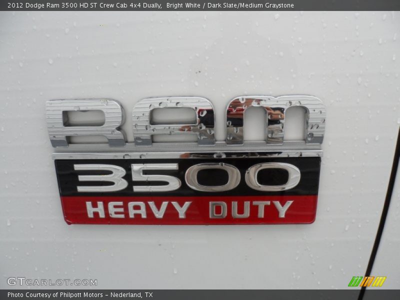 Bright White / Dark Slate/Medium Graystone 2012 Dodge Ram 3500 HD ST Crew Cab 4x4 Dually