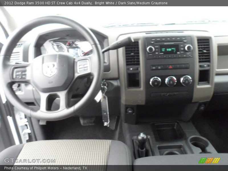 Bright White / Dark Slate/Medium Graystone 2012 Dodge Ram 3500 HD ST Crew Cab 4x4 Dually