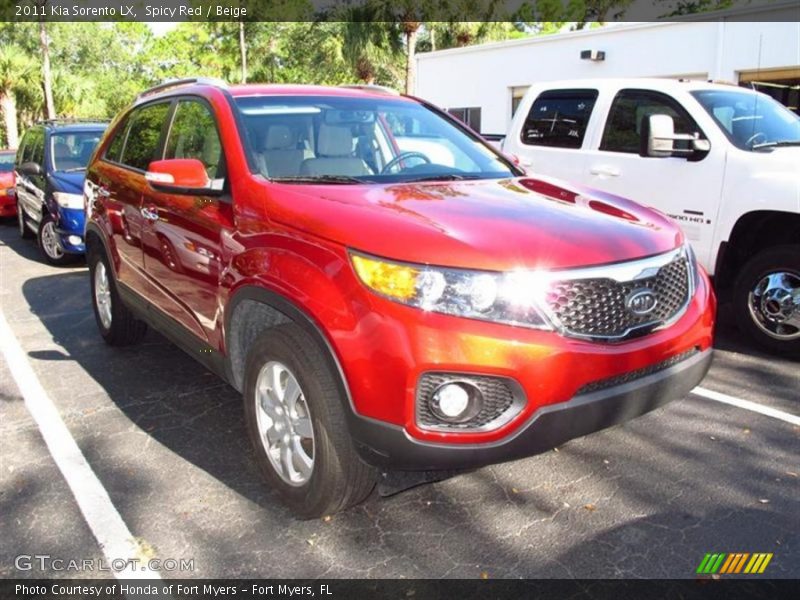 Spicy Red / Beige 2011 Kia Sorento LX