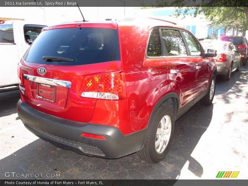 Spicy Red / Beige 2011 Kia Sorento LX