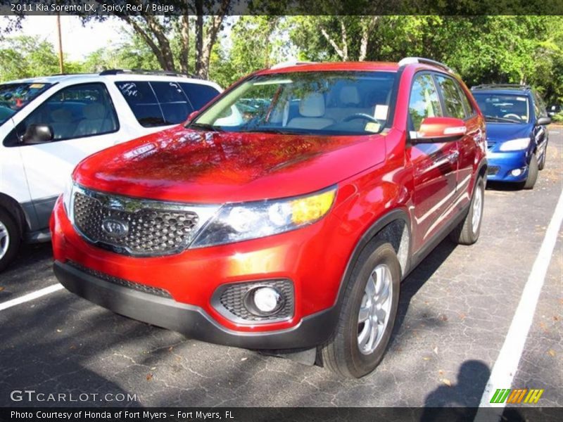 Spicy Red / Beige 2011 Kia Sorento LX