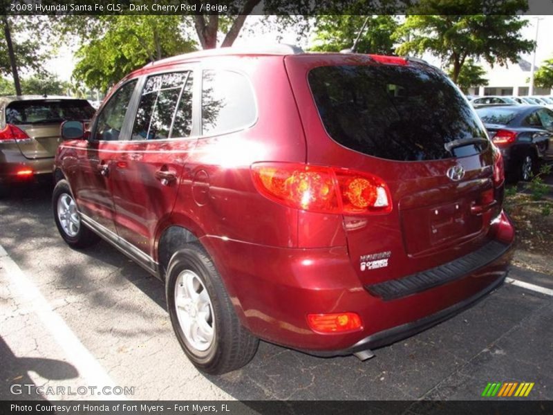 Dark Cherry Red / Beige 2008 Hyundai Santa Fe GLS