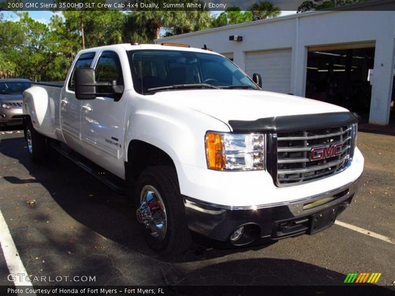 Summit White / Ebony 2008 GMC Sierra 3500HD SLT Crew Cab 4x4 Dually