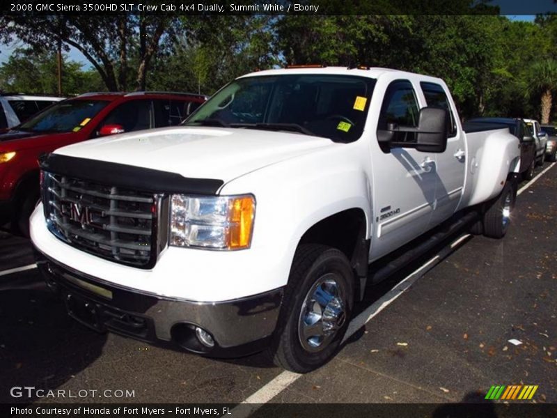 Summit White / Ebony 2008 GMC Sierra 3500HD SLT Crew Cab 4x4 Dually