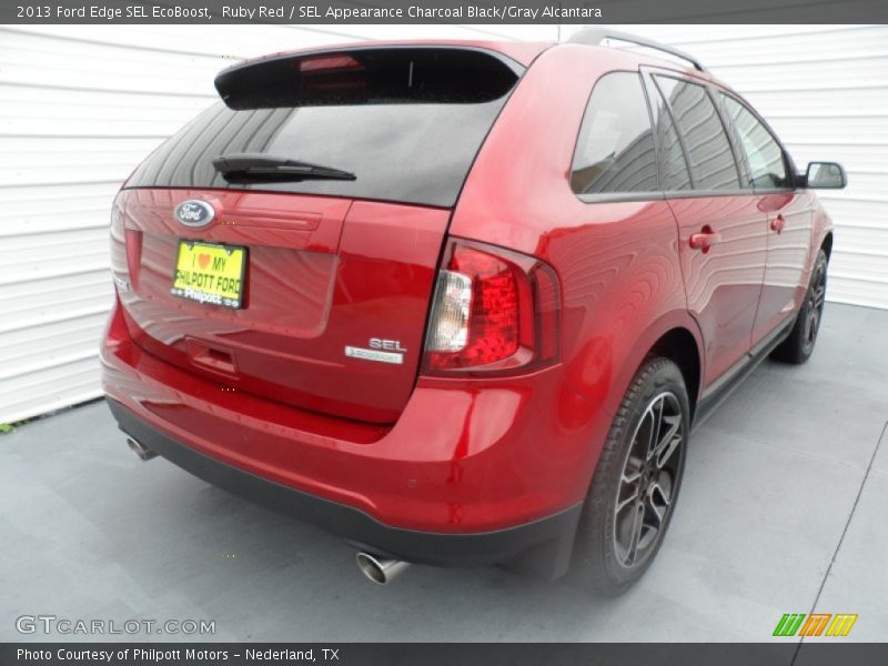 Ruby Red / SEL Appearance Charcoal Black/Gray Alcantara 2013 Ford Edge SEL EcoBoost