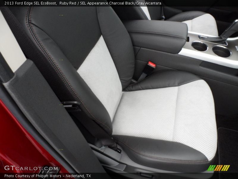 Ruby Red / SEL Appearance Charcoal Black/Gray Alcantara 2013 Ford Edge SEL EcoBoost