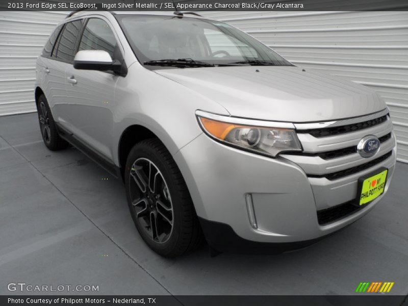 Ingot Silver Metallic / SEL Appearance Charcoal Black/Gray Alcantara 2013 Ford Edge SEL EcoBoost
