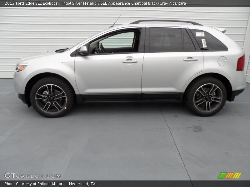 Ingot Silver Metallic / SEL Appearance Charcoal Black/Gray Alcantara 2013 Ford Edge SEL EcoBoost