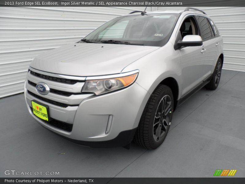 Ingot Silver Metallic / SEL Appearance Charcoal Black/Gray Alcantara 2013 Ford Edge SEL EcoBoost