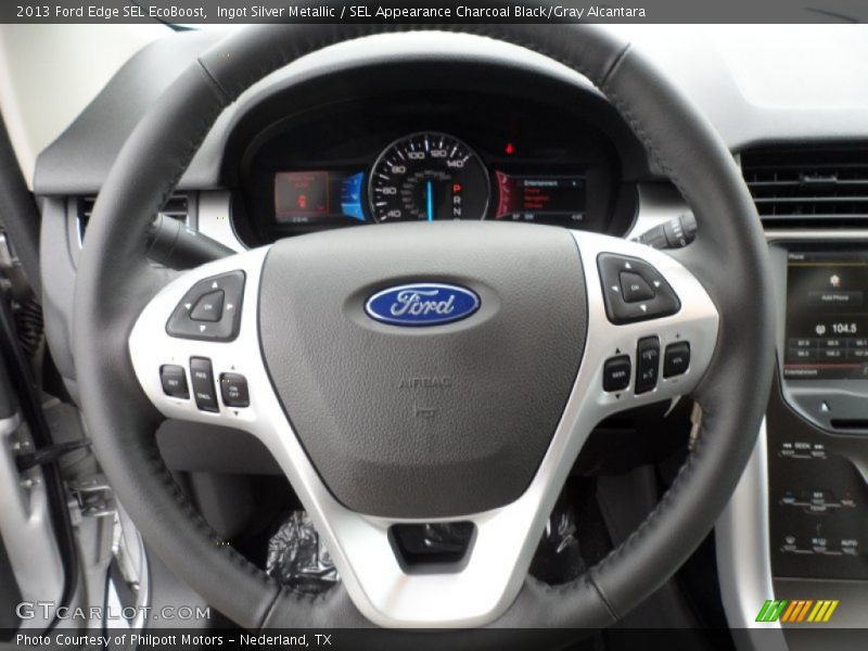 Ingot Silver Metallic / SEL Appearance Charcoal Black/Gray Alcantara 2013 Ford Edge SEL EcoBoost