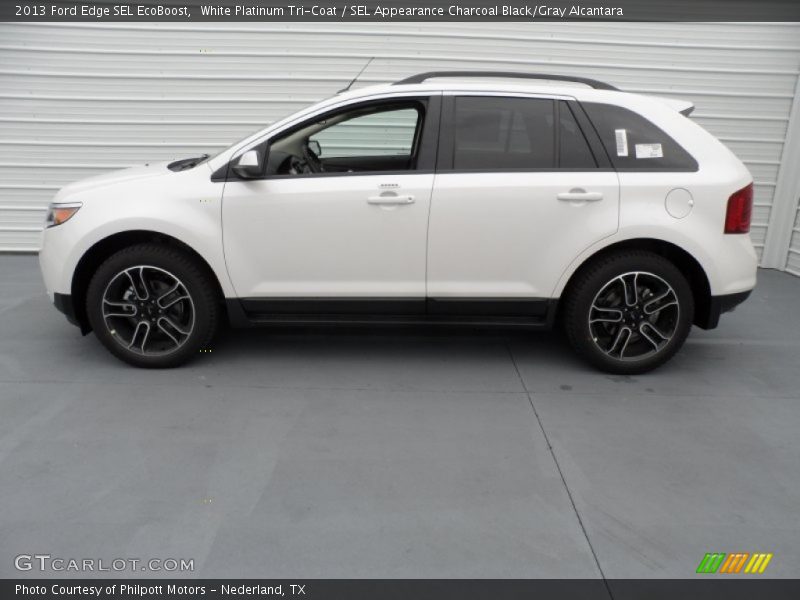 White Platinum Tri-Coat / SEL Appearance Charcoal Black/Gray Alcantara 2013 Ford Edge SEL EcoBoost