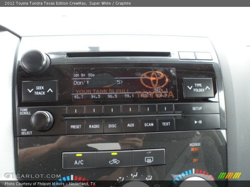 Super White / Graphite 2012 Toyota Tundra Texas Edition CrewMax
