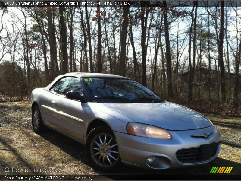Bright Silver Metallic / Black 2003 Chrysler Sebring Limited Convertible