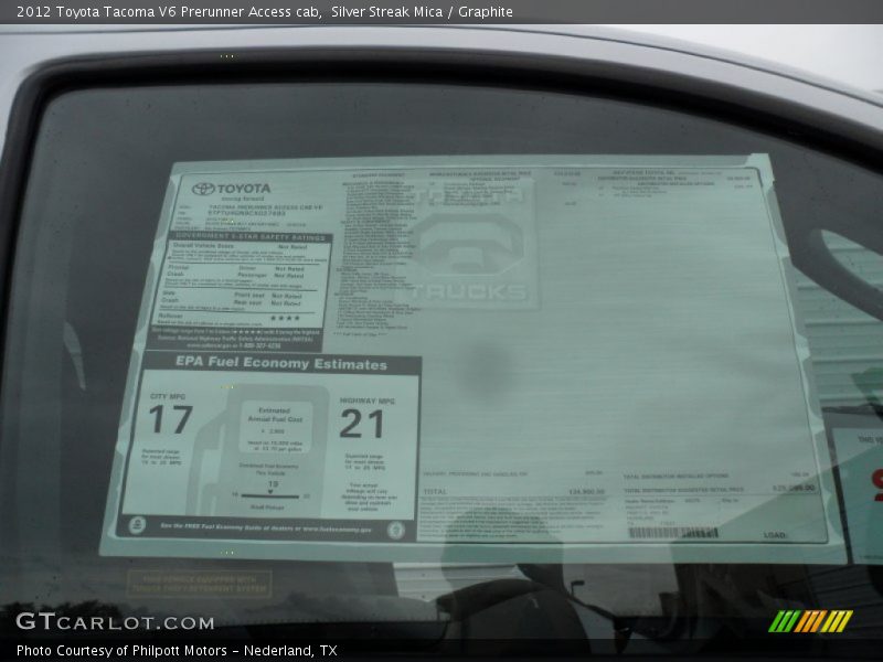 Silver Streak Mica / Graphite 2012 Toyota Tacoma V6 Prerunner Access cab