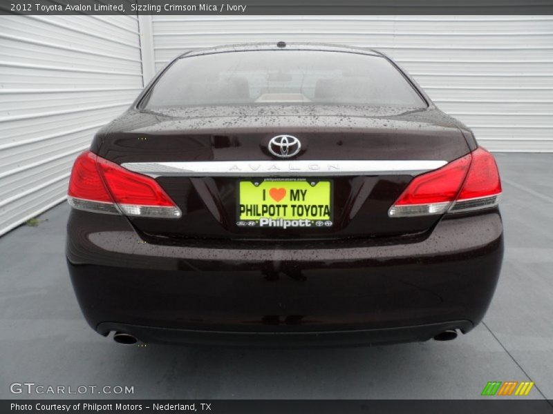 Sizzling Crimson Mica / Ivory 2012 Toyota Avalon Limited