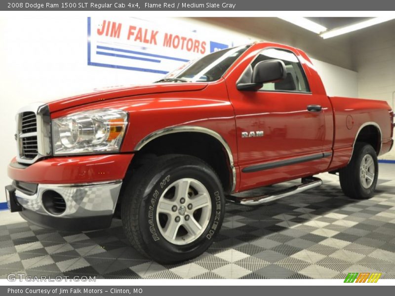 Flame Red / Medium Slate Gray 2008 Dodge Ram 1500 SLT Regular Cab 4x4