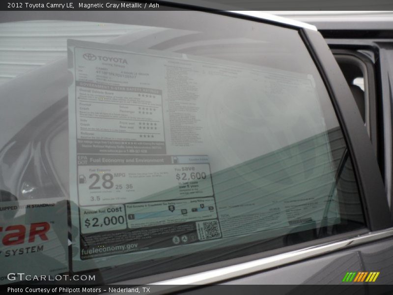 Magnetic Gray Metallic / Ash 2012 Toyota Camry LE