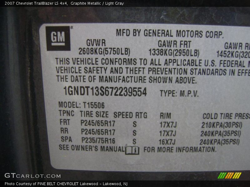 Graphite Metallic / Light Gray 2007 Chevrolet TrailBlazer LS 4x4