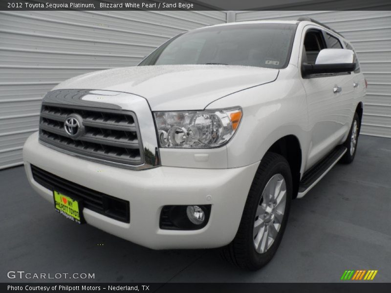 Blizzard White Pearl / Sand Beige 2012 Toyota Sequoia Platinum