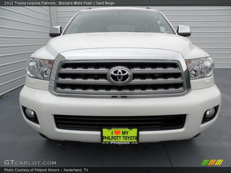 Blizzard White Pearl / Sand Beige 2012 Toyota Sequoia Platinum