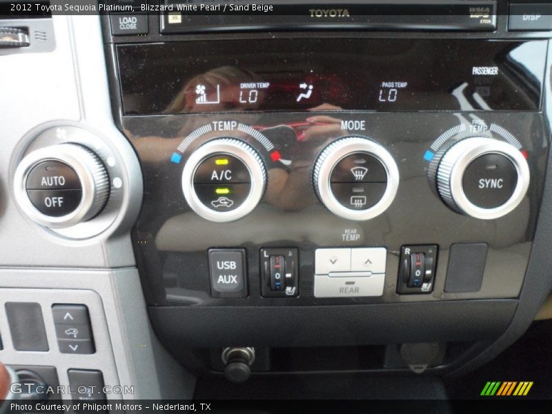 Blizzard White Pearl / Sand Beige 2012 Toyota Sequoia Platinum