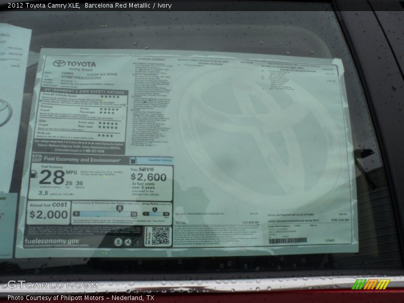 Barcelona Red Metallic / Ivory 2012 Toyota Camry XLE