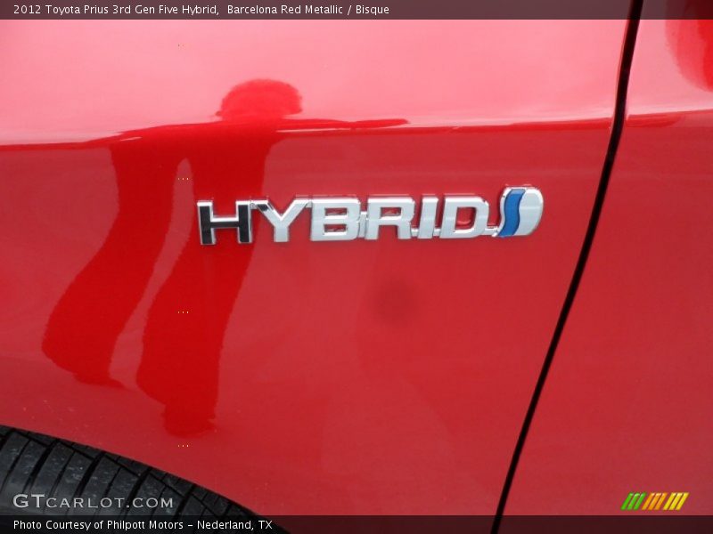 Barcelona Red Metallic / Bisque 2012 Toyota Prius 3rd Gen Five Hybrid