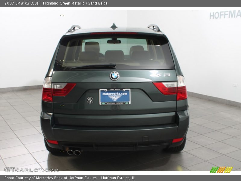 Highland Green Metallic / Sand Beige 2007 BMW X3 3.0si