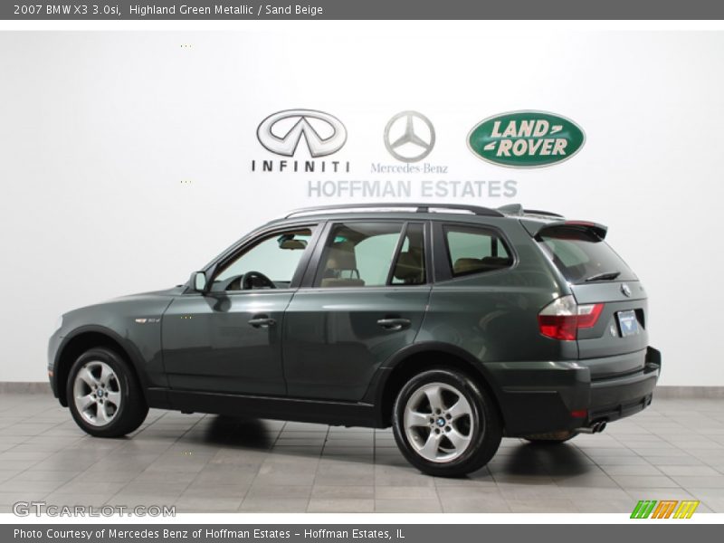 Highland Green Metallic / Sand Beige 2007 BMW X3 3.0si