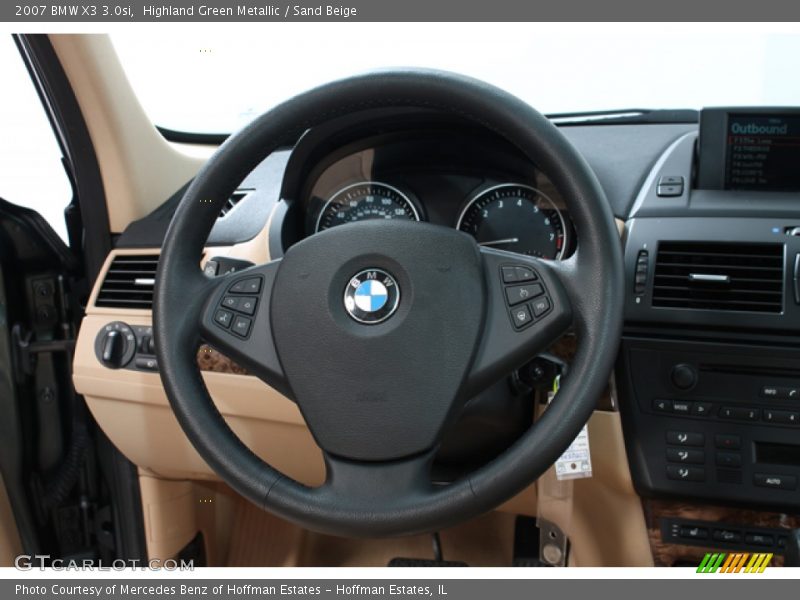 Highland Green Metallic / Sand Beige 2007 BMW X3 3.0si