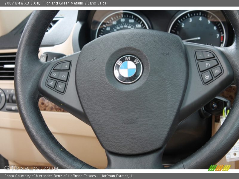 Highland Green Metallic / Sand Beige 2007 BMW X3 3.0si