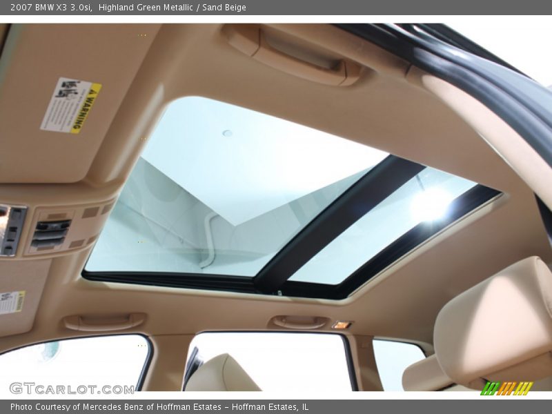 Highland Green Metallic / Sand Beige 2007 BMW X3 3.0si