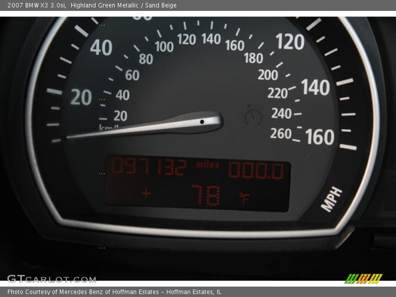 Highland Green Metallic / Sand Beige 2007 BMW X3 3.0si