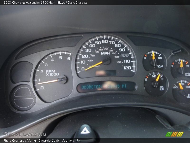 Black / Dark Charcoal 2003 Chevrolet Avalanche 1500 4x4