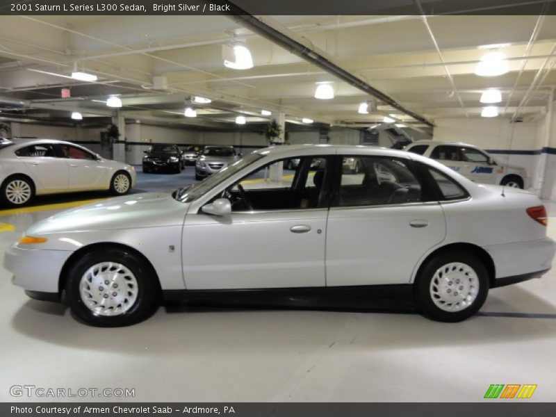 Bright Silver / Black 2001 Saturn L Series L300 Sedan