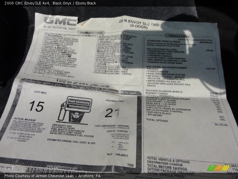 Black Onyx / Ebony Black 2006 GMC Envoy SLE 4x4