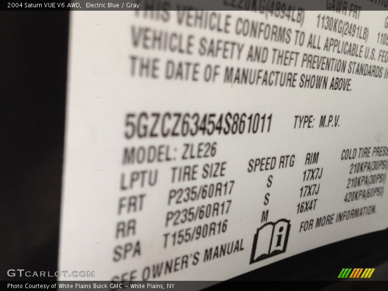 Electric Blue / Gray 2004 Saturn VUE V6 AWD