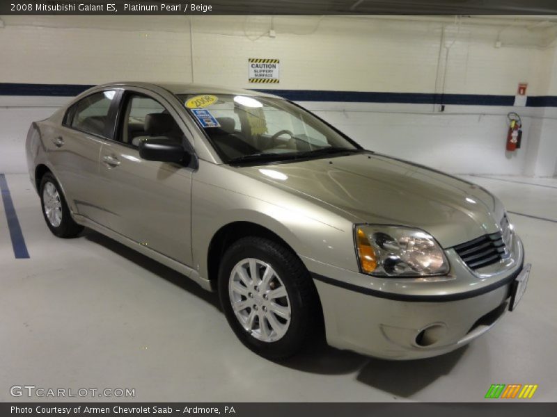 Platinum Pearl / Beige 2008 Mitsubishi Galant ES