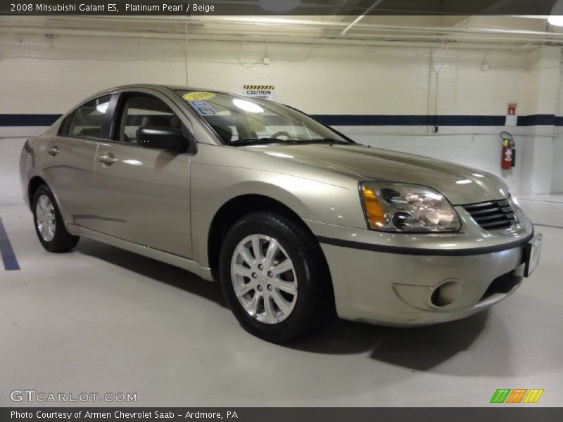 Platinum Pearl / Beige 2008 Mitsubishi Galant ES