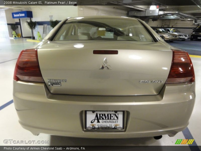 Platinum Pearl / Beige 2008 Mitsubishi Galant ES